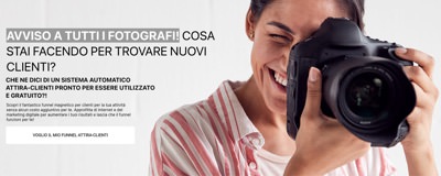 Funnel marketing per fotografi che vogliono crearsi una lista clienti online Funnel marketing per fotografi
