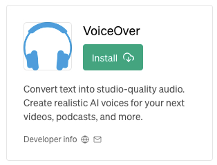 Plugin VoiceOver per ChatGPT